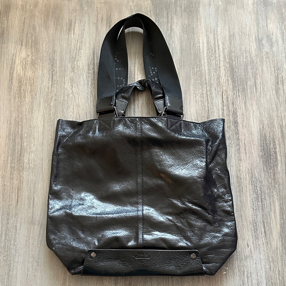 Vince Camuto Shiny Black Leather Bag